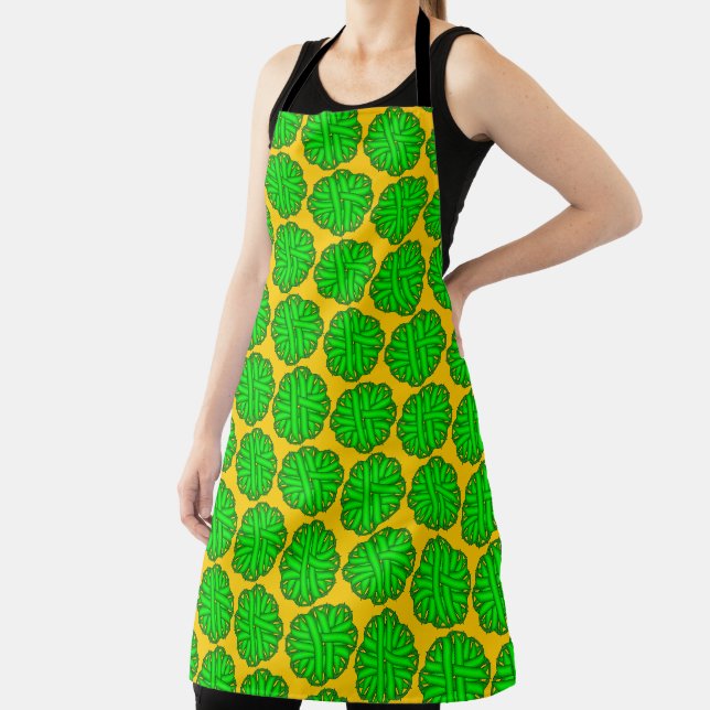 Lime Green Flower Ribbon by Kenneth Yoncich Apron (Insitu)
