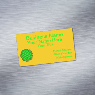 Lime Green Flower Ribbon by Kenneth Yoncich Magnetic Business Card