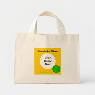 Lime Green Flower Ribbon Template by K Yoncich Mini Tote Bag