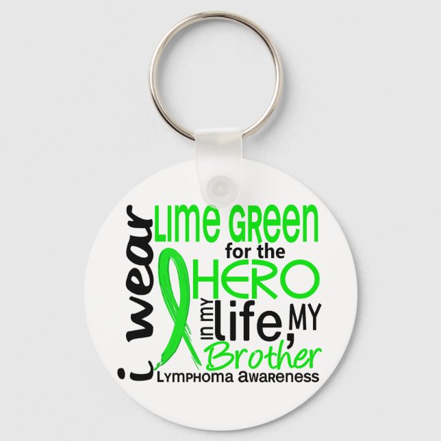 Lime Green For Hero 2 Brother Lymphoma Key Ring (Front)