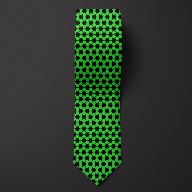 Lime Green Futbol Soccer Ball Pattern Tie (Creator Uploaded)