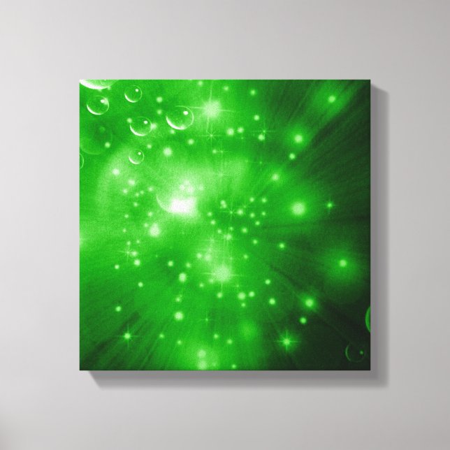Lime Green Galaxy Burst Canvas Print (Front)