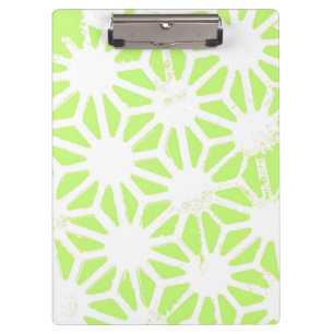 Lime green geometric pattern clipboard
