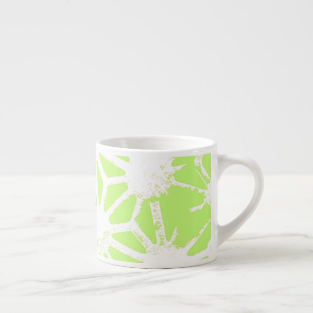 Lime green geometric pattern espresso cup (Right)