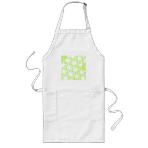 Lime green geometric pattern long apron