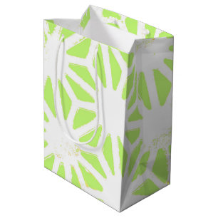 Lime green geometric pattern medium gift bag