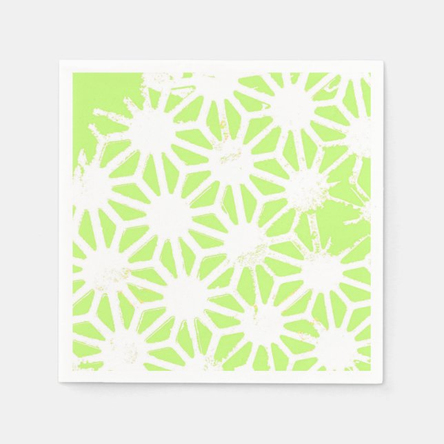 Lime green geometric pattern napkin (Front)