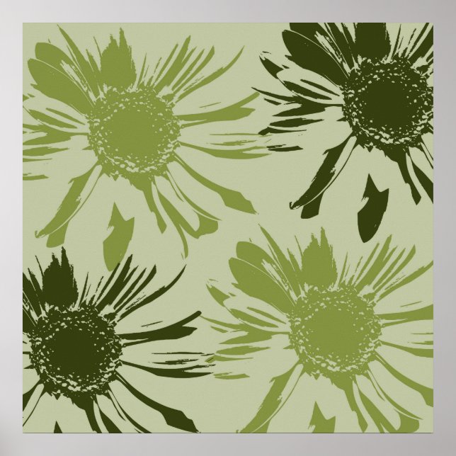 Lime Green Gerbera Flowers Poster (Front)