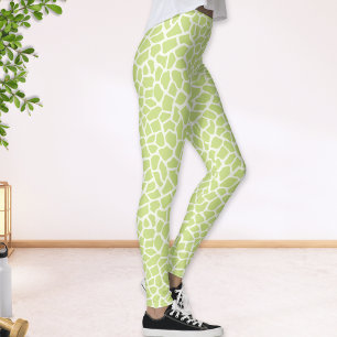 Lime Green Giraffe Spots Pattern Abstract  Leggings