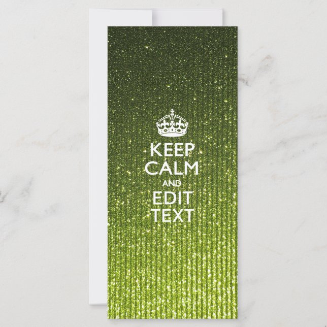 Lime Green Glamour Keep Calm Saying (Front)