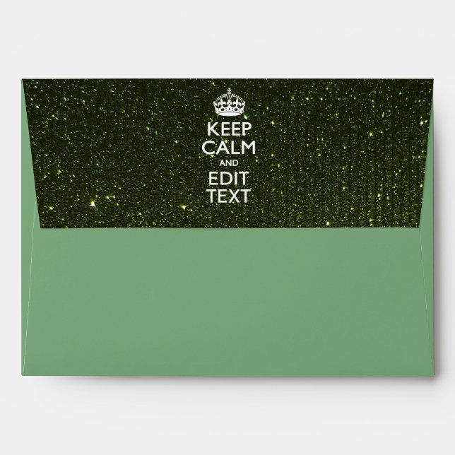 Lime Green Glamour Keep Calm Saying Envelopes (Back (Top Flap))