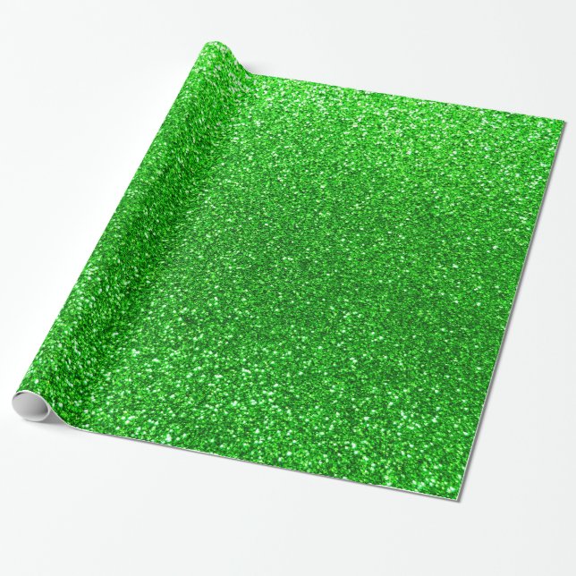 Lime green glitter wrapping paper (Unrolled)