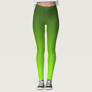 Lime Green Gradient Fresh Ombre Athletic Yoga Leggings
