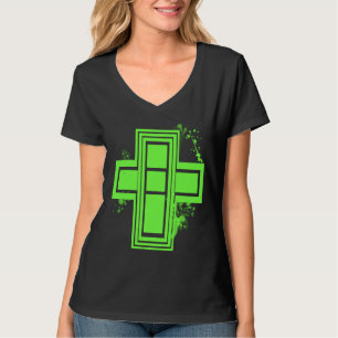 Lime Green Graffiti Cross T-shirt