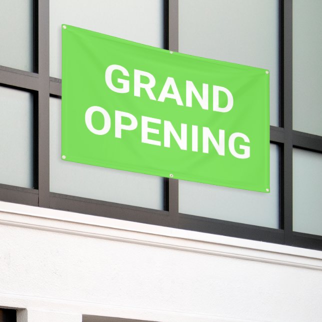 Lime Green Grand Opening Banner (Outside Building)