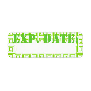 Lime Green Greek Plaid Expiration Date Labels