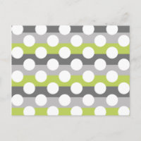 Lime Green Grey White Modern Polka Dot Pattern
