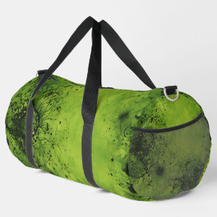 Lime Green Grunge with Black Accents Duffle Bag
