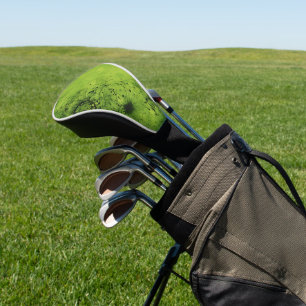 Lime Green Grunge with Black Accents Golf Head Cover