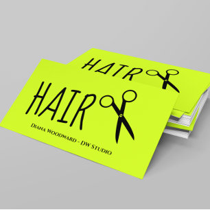 Lime Green Hairdressers Business Card