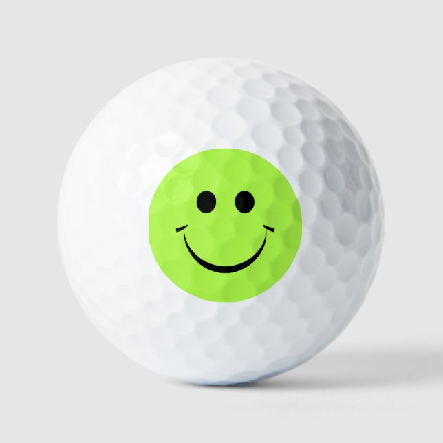 Lime Green Happy Face Golf Balls (Front)