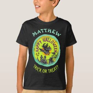 Lime green Happy Halloween custom T-Shirt