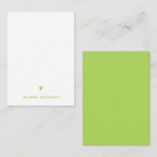 Lime Green Heart and Name Card