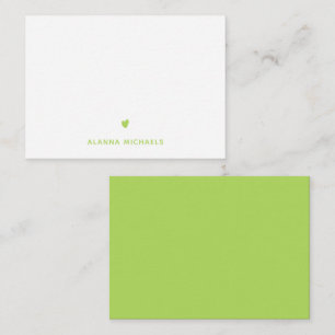 Lime Green Heart and Name Card