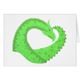 Lime green heart dragon on white