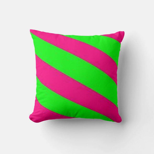 lime green-hot pink cushion (Front)