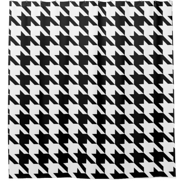 lime green houndstooth shower curtain (Front)