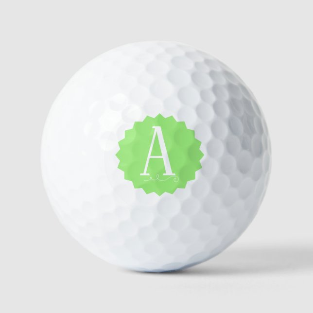 Lime Green Initial Golf Balls (Front)