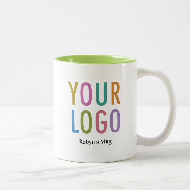 Lime Green Inner Coffee Mug Company Logo Name 11oz (Right)