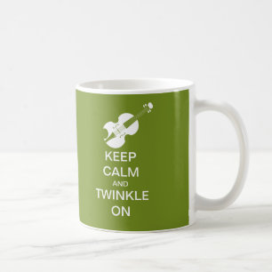 Lime Green Keep Calm Twinkle On Violin Coffee Mug