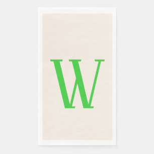 Lime Green Large Modern Custom Initial Linen Napkin