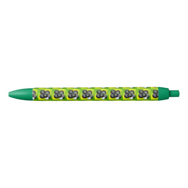Lime Green Lawn Bowls Pattern, Blue Ink Pen (Front)