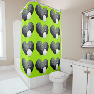 Lime Green Lawn Bowls, Shower Curtain