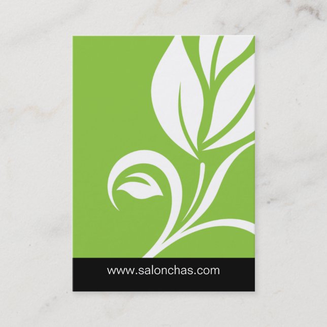 Lime green Leaf Salon Spa Gift Card Certificate (Front)