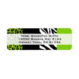 Lime Green Leopard and Zebra Animal Print Return