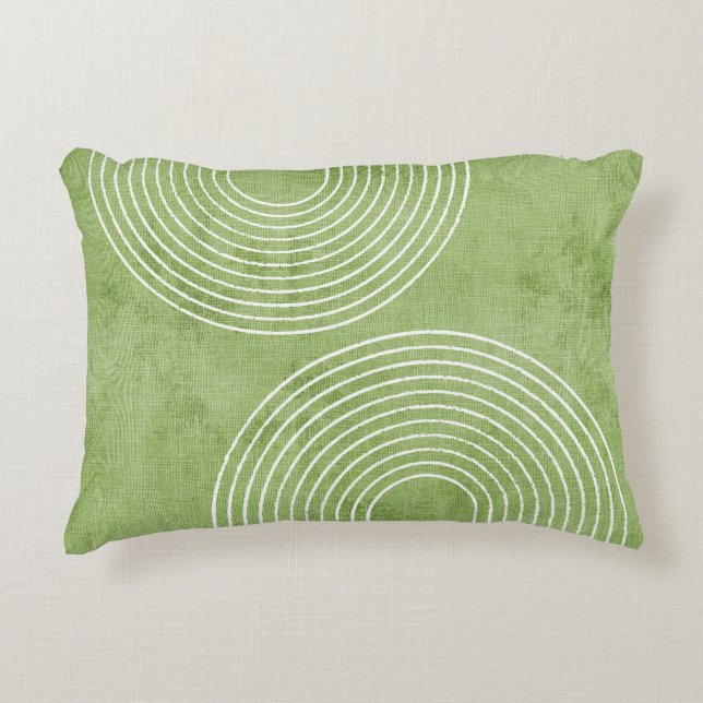 Lime Green Linen Minimalist Decorative Cushion (Front)