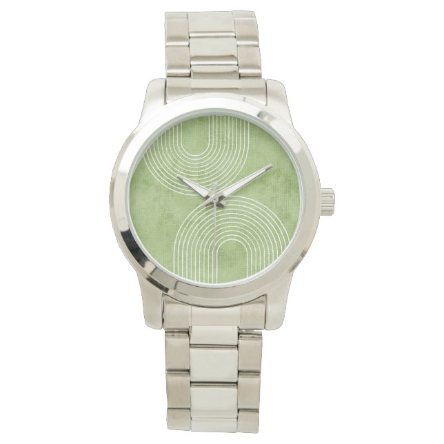 Lime Green Linen Minimalist Watch (Front)