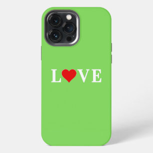 Lime Green LOVE Modern iPhone 13 Pro Max Case