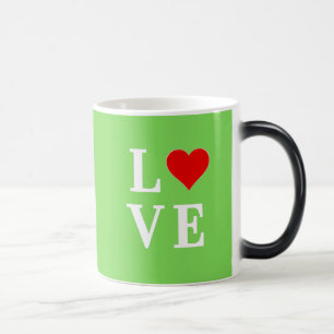 Lime Green LOVE Modern Stylish Magic Mug