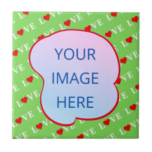 Lime Green LOVE Tile