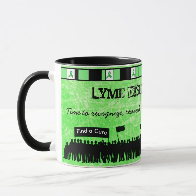 Lime Green Lyme Disease Awareness Coffee Mug (Left)
