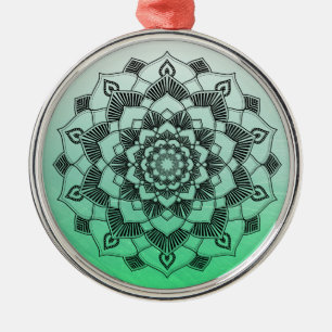 Lime Green  Mandala Abstract Beautiful Christmas Metal Tree Decoration