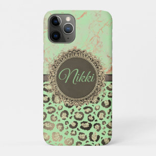 Lime Green Marble Glittery Leopard         Case-Mate iPhone Case