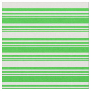 Lime Green & Mint Cream Striped Pattern Fabric