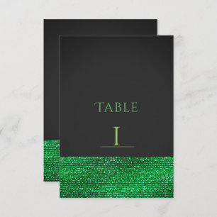 Lime Green Modern Glam Sequins Table Number Card