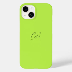 Lime Green Modern Monogram Case-Mate iPhone 14 Case